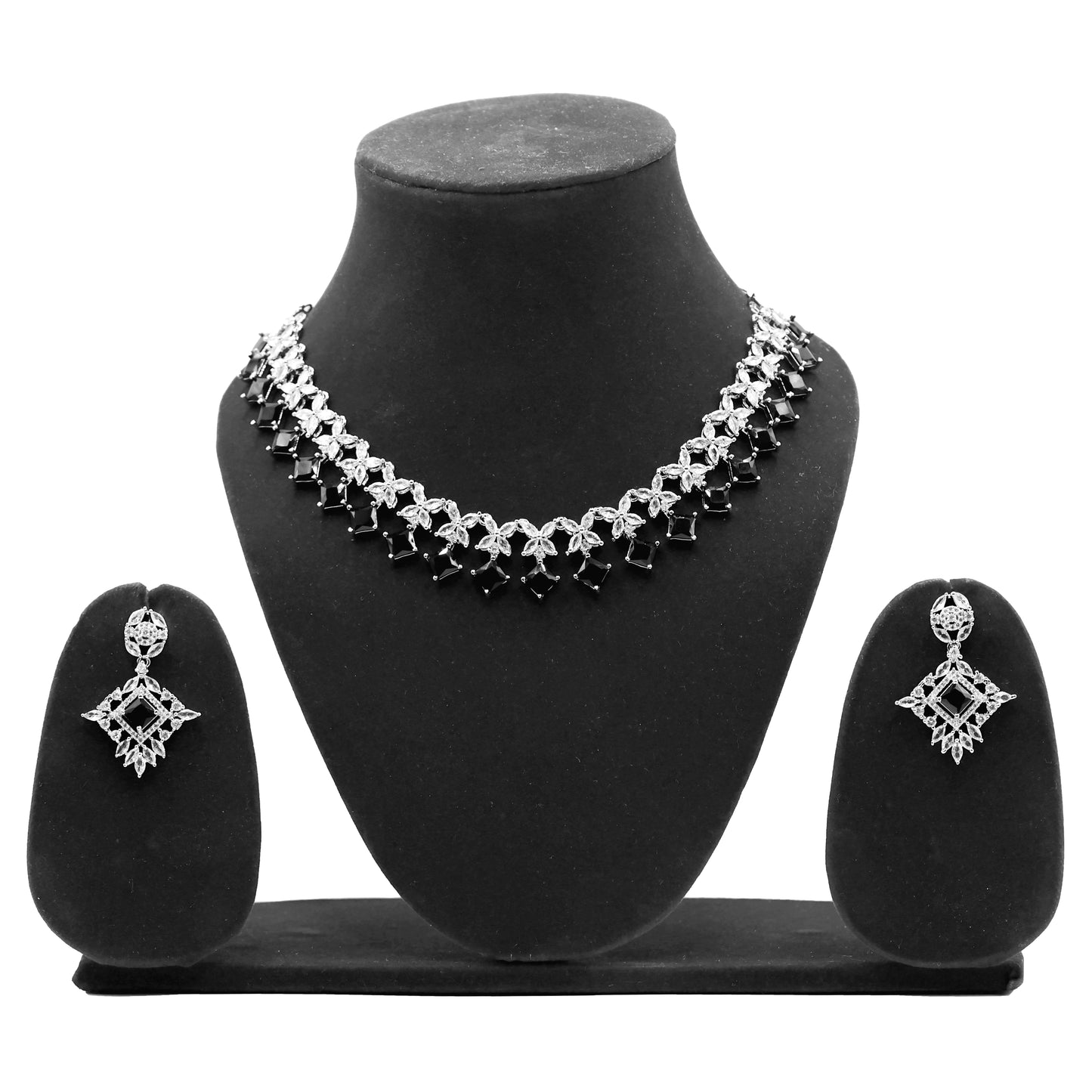 Anaarkali Jewels Western Elegance American Diamond Necklace & Earring Set