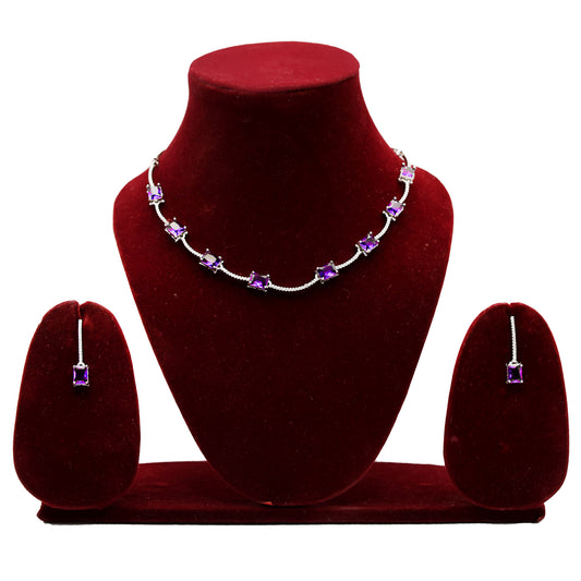 Anaarkali Jewels Urban Luxe American Diamond Western Style Necklace & Earrings Set