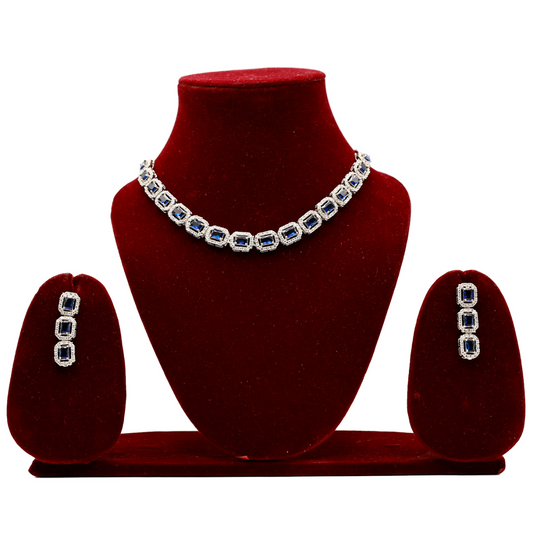 AnaarKali Jewels Choker Necklace Set American Diamond For Women & Girls