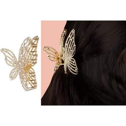 Anaarkali Jewels Elegant Butterfly Shape Hair Clutcher | Rhinestone-Studded Hair Clip for Stylish Hairstyles