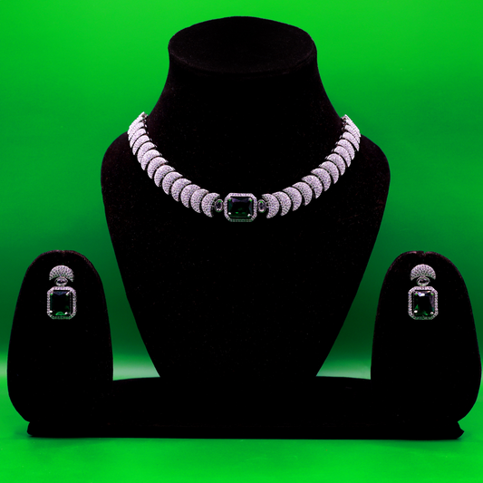 Choker Necklace Set American Diamond For Women & Girls