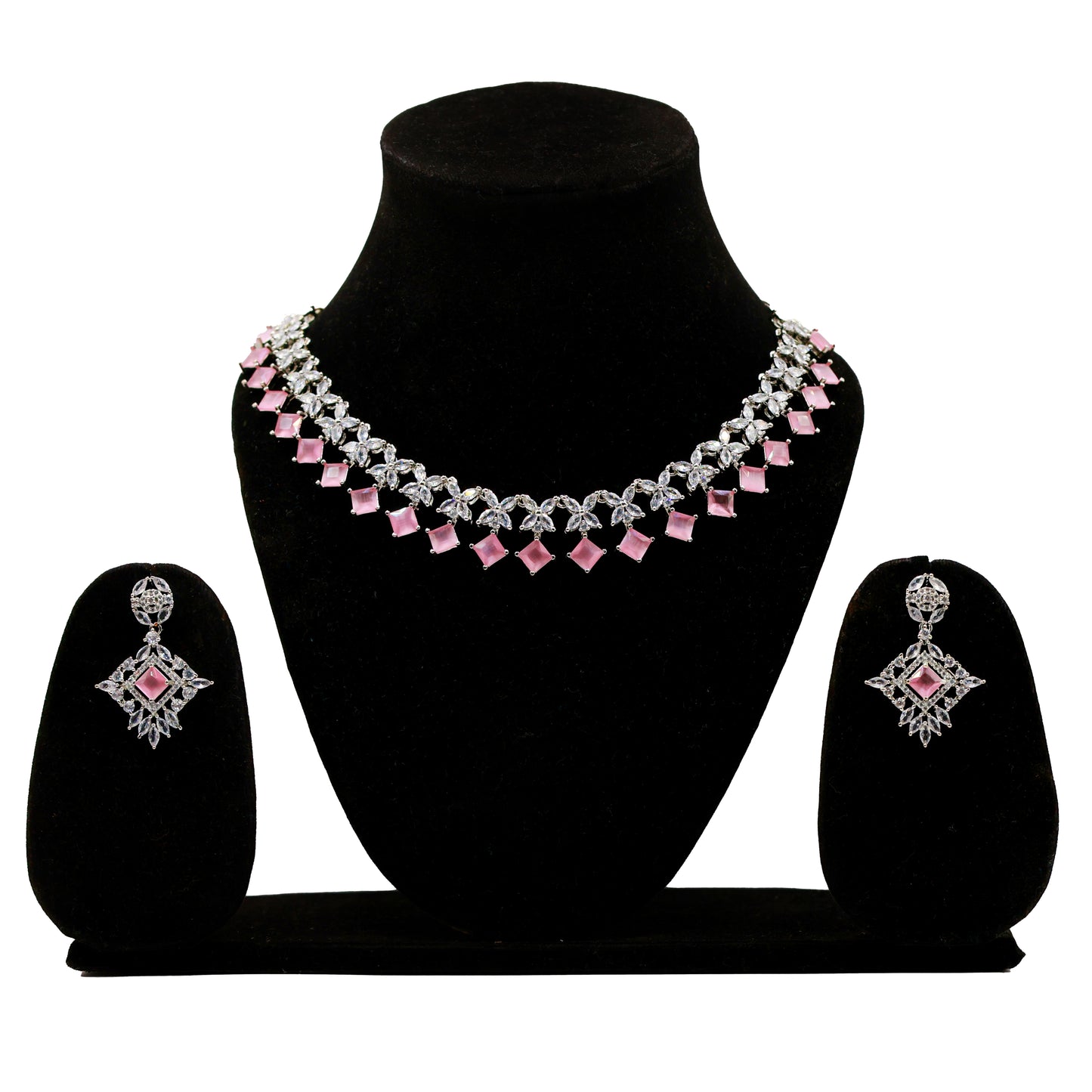 Anaarkali Jewels Western Elegance American Diamond Necklace & Earring Set