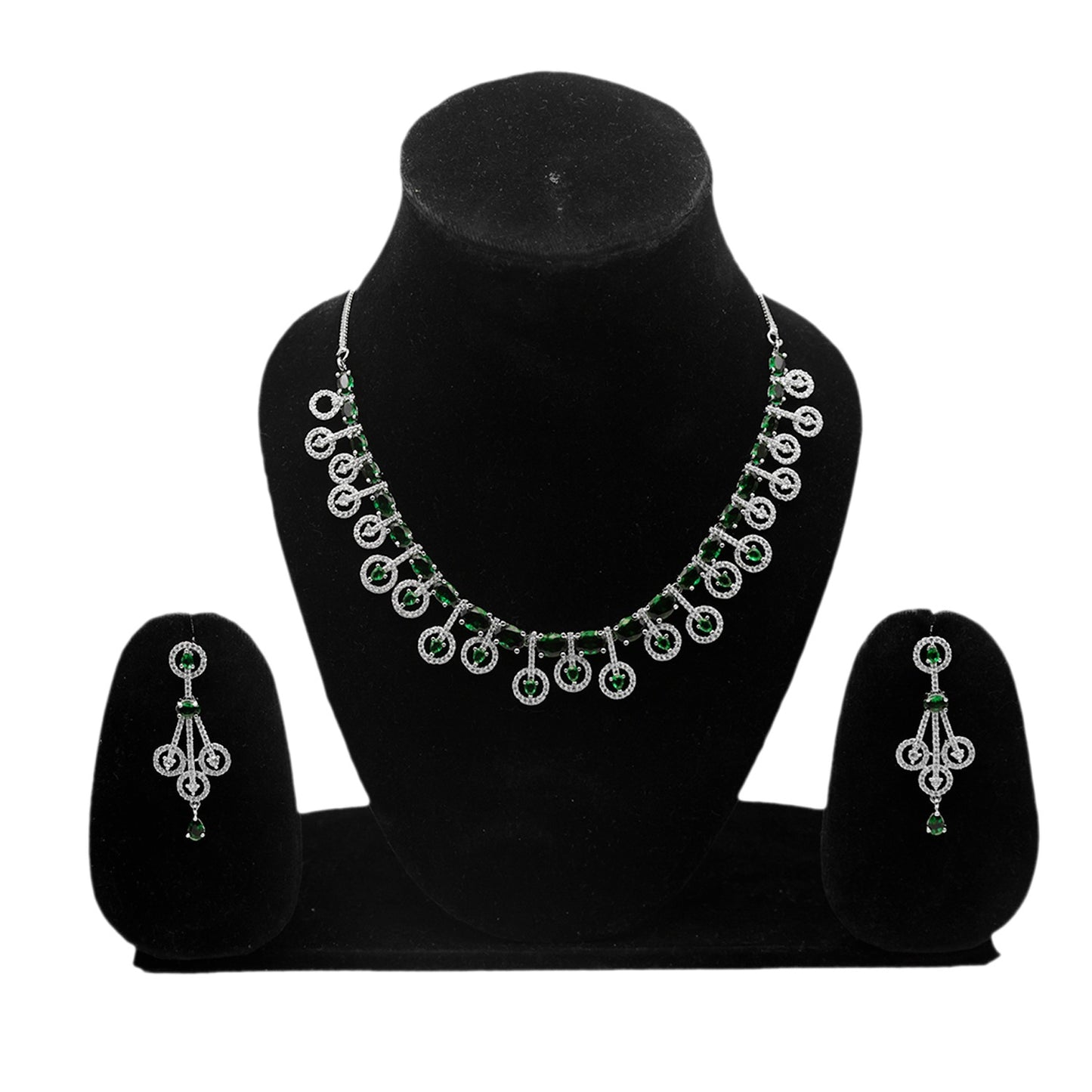 Anaarkali Jewels Choker Necklace Set |American Diamond Silver Plated