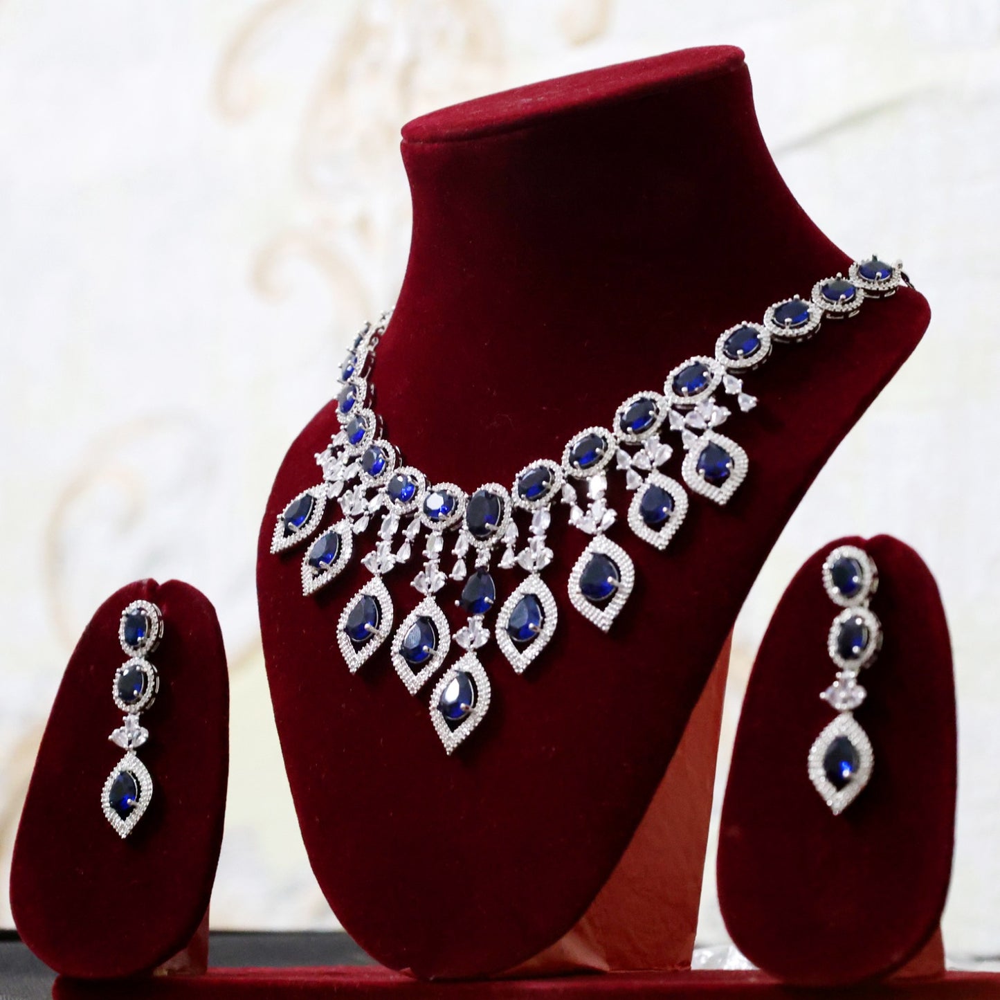 Anaarkali Jewels Artificial Hand Made Necklace Set | Silver Plated Necklace & Earring Set