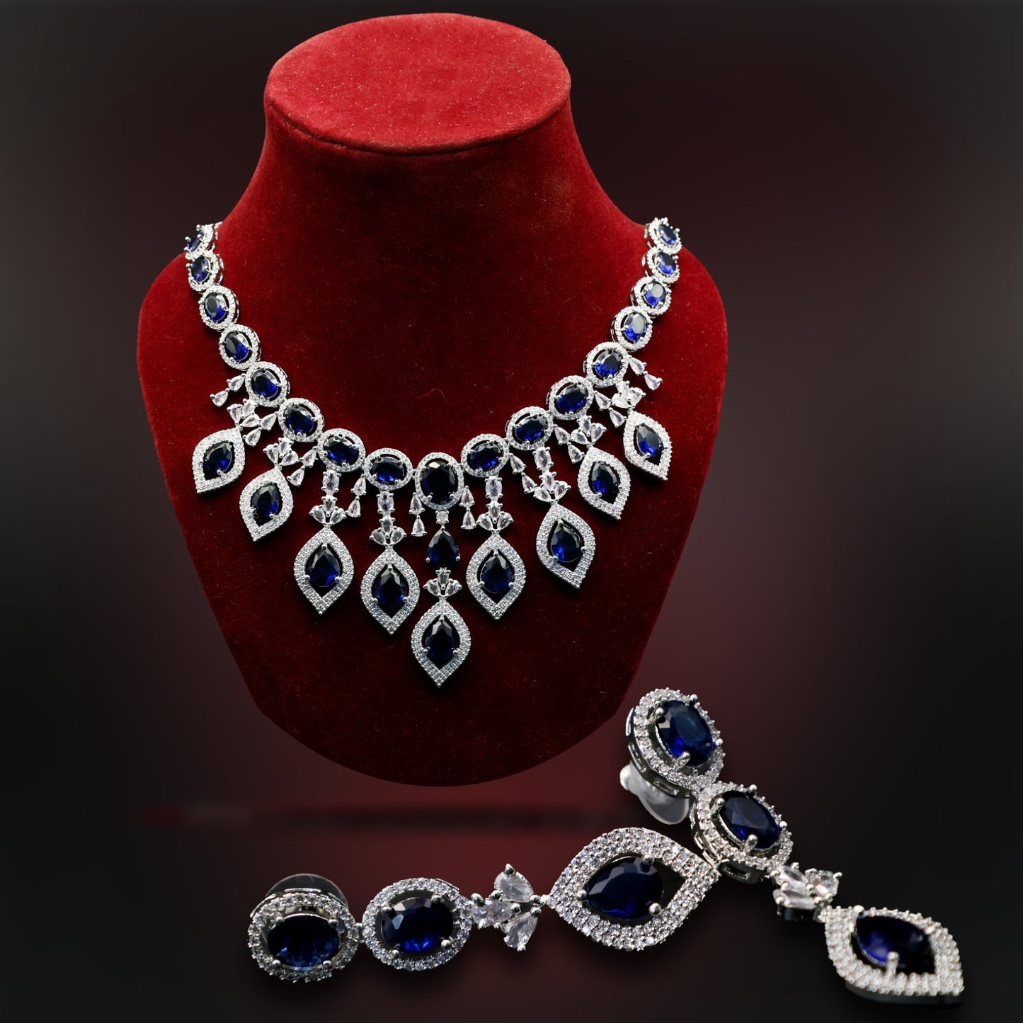 Anaarkali Jewels Artificial Hand Made Necklace Set | Silver Plated Necklace & Earring Set