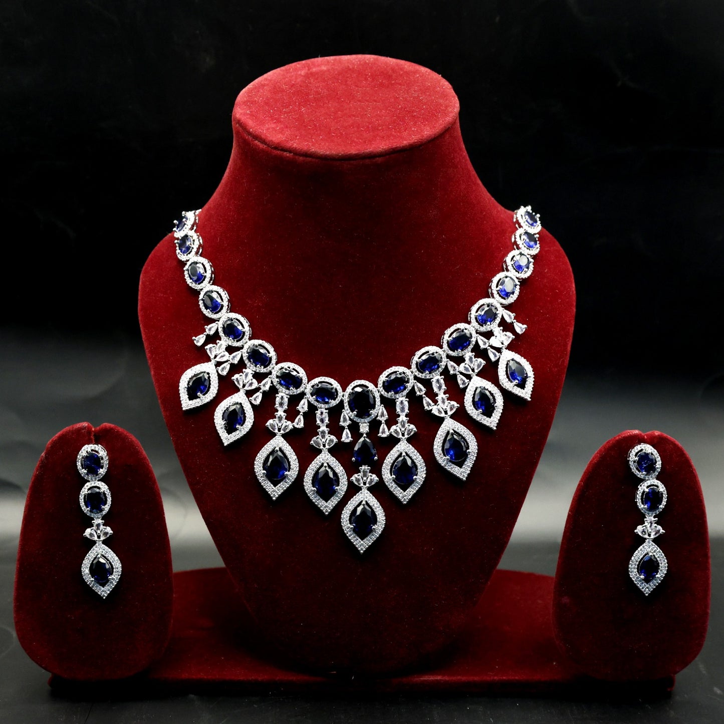 Anaarkali Jewels Artificial Hand Made Necklace Set | Silver Plated Necklace & Earring Set