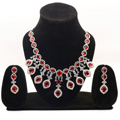 Anaarkali Jewels Artificial Hand Made Necklace Set | Silver Plated Necklace & Earring Set