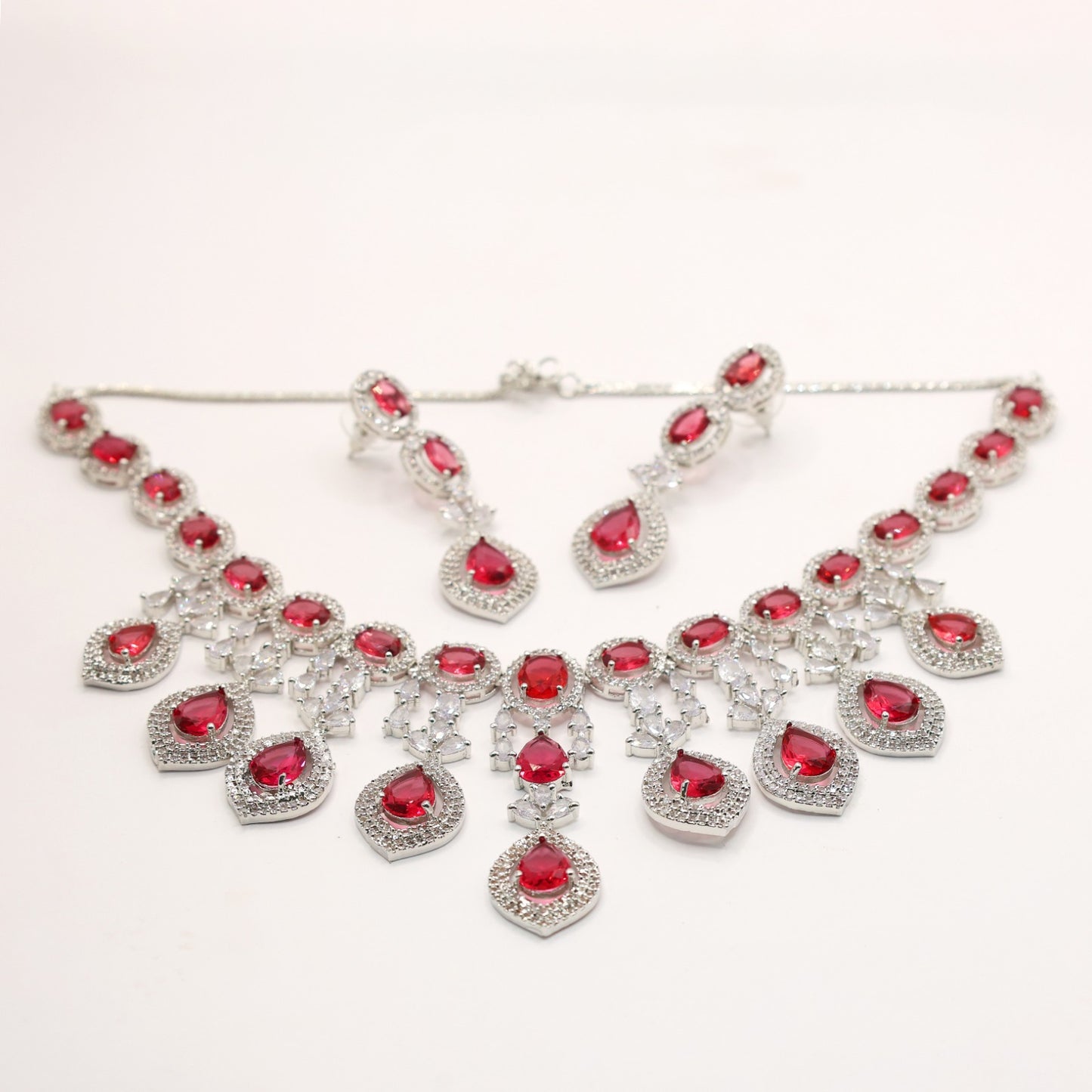 Anaarkali Jewels Artificial Hand Made Necklace Set | Silver Plated Necklace & Earring Set