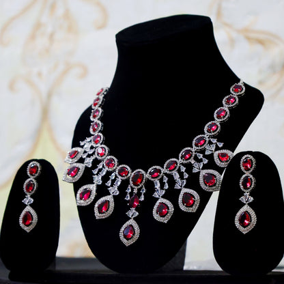 Anaarkali Jewels Artificial Hand Made Necklace Set | Silver Plated Necklace & Earring Set