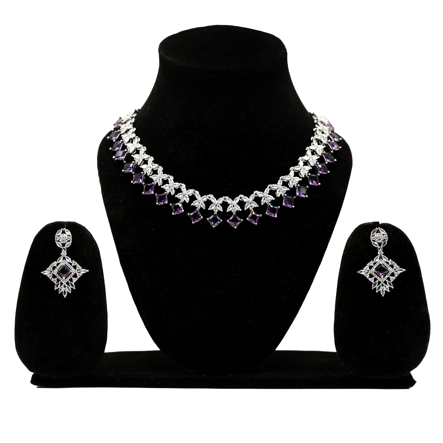 Anaarkali Jewels Western Elegance American Diamond Necklace & Earring Set