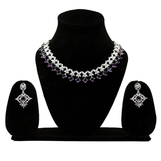 Anaarkali Jewels Western Elegance American Diamond Necklace & Earring Set